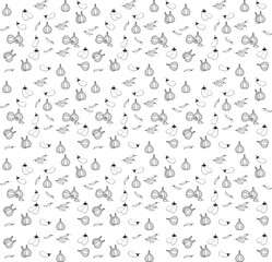 Fototapeta premium Garlic doodles background
