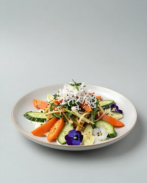 Indonesian Urap Bali salad with fresh vegetables and grated coconut