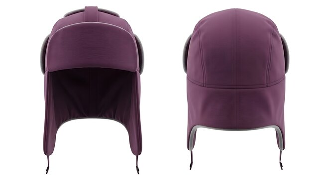 Mockup of a plum color trapper hat
