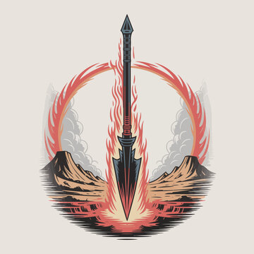 Sword on Fire with Flame.
