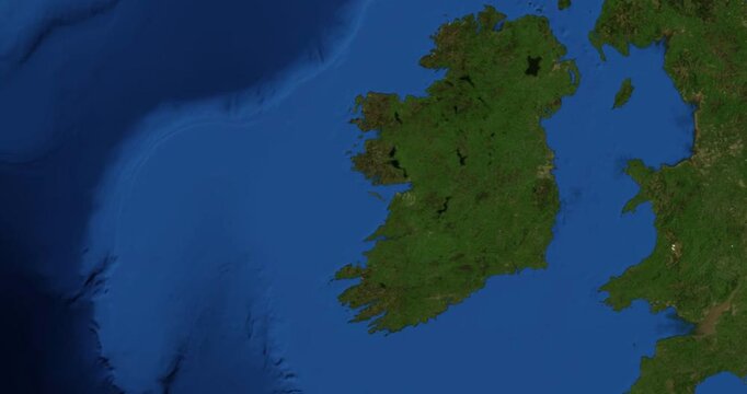 Inisheer on Globe. Zoom into the island with Earth spinning in space. High detail physical world map with Inisheer on it. Elements of this image furnished by NASA.