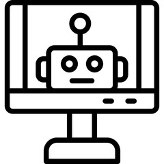 Naklejka premium Robotics Programming Icon