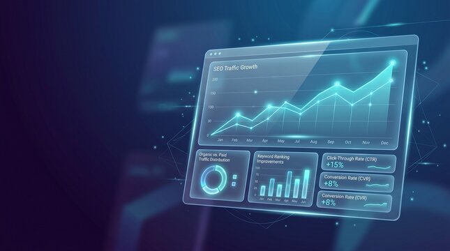 Futuristic digital graph on screen display 1.