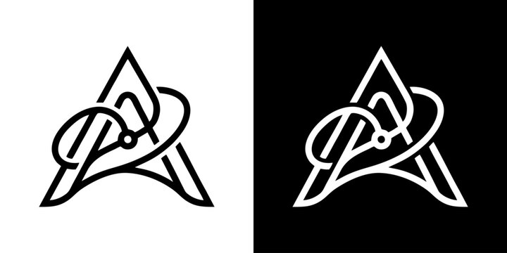 A minimalist monogram logo featuring the letter 'A' intricately combined with a flowing, abstract line suggesting themes of technology, healthcare, or innovative connectivity