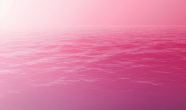 dreamy calm pink ocean with gentle waves and soft gradient horizon