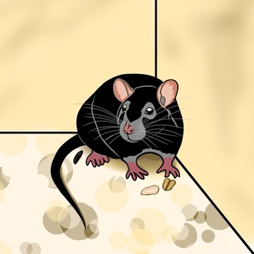 black mouse with red bow