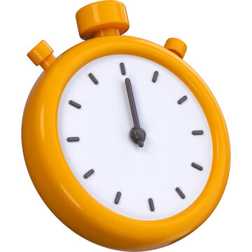 3D Yellow Stopwatch