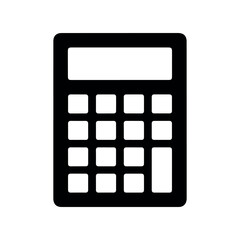 Naklejka premium Black Calculator Silhouette Vector Icon Design