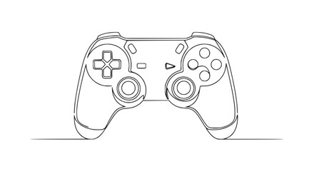 Video Game Controller Continuous Line Drawing © Gege