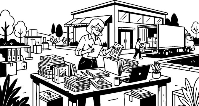 Logistics manager overseeing goods and inventory at warehouse