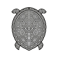 Fototapeta premium Intricate Geometric Turtle Illustration With Patterned Carapace.