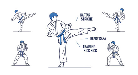 Man in karate uniform kicking high. © LOGO KIKUK