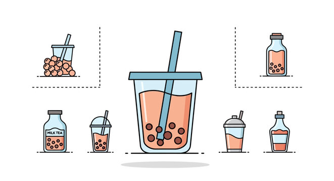 Boba tea with bubble straw.