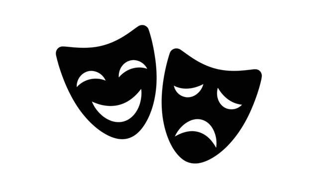 Theatrical comedy and tragedy masks.