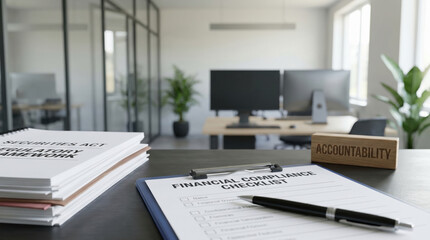 Obraz premium Organization paperwork financial legislation compliance focus