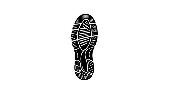 Sole of a shoe with tread pattern.