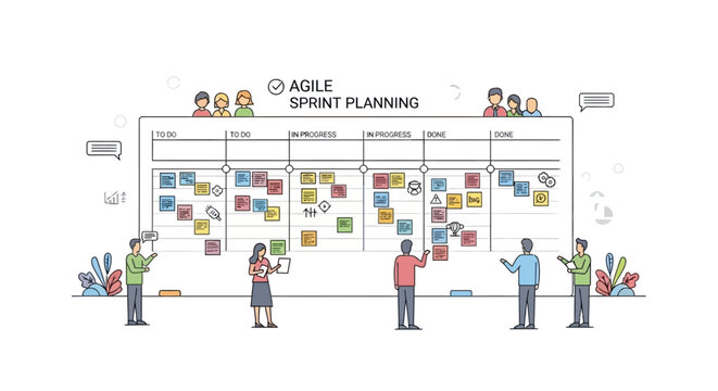 People doing agile sprint planning.