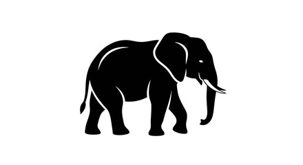Fototapeta premium Majestic Elephant Silhouette Walking Gracefully.