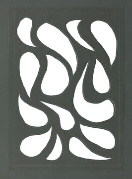 vintage organic shape frame cutout. png isolated on transparent background
