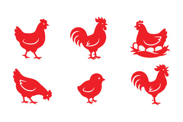 chick chicken logo symbol silhouettes © James