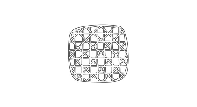 Square wicker rattan interwoven texture pattern vector illustration, isolated white background.