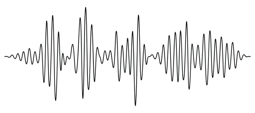 Audio waveform visualization simple sine wave pattern vector illustration.