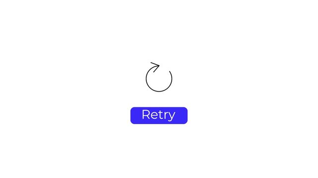 retry button icon with refresh arrow on white background.