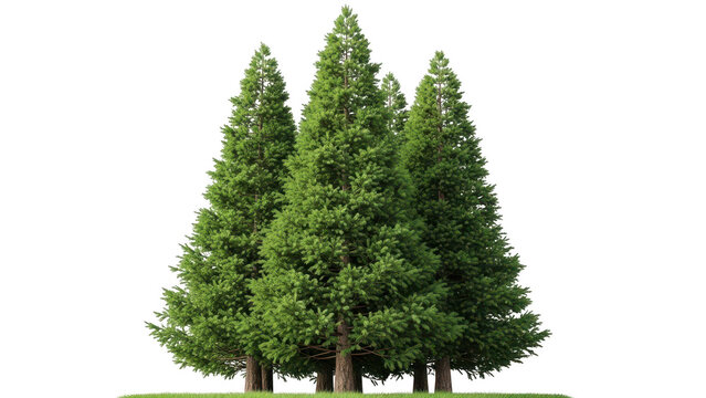 Lush green coniferous evergreen trees with evergreen, landscape