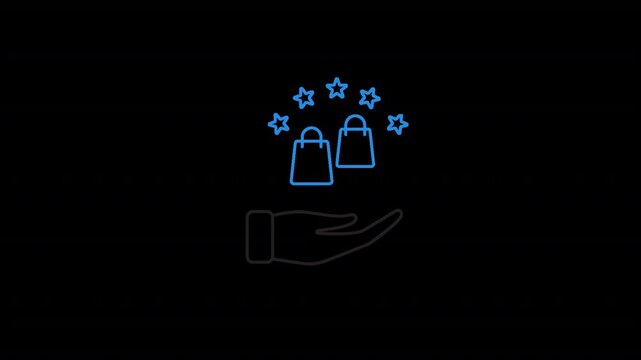 Motion line icon of customer, symbolizing audience trust, loyalty, and engagement for corporate communication projects in alpha channel 