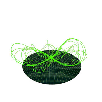 Green wireframe mathematical model object.