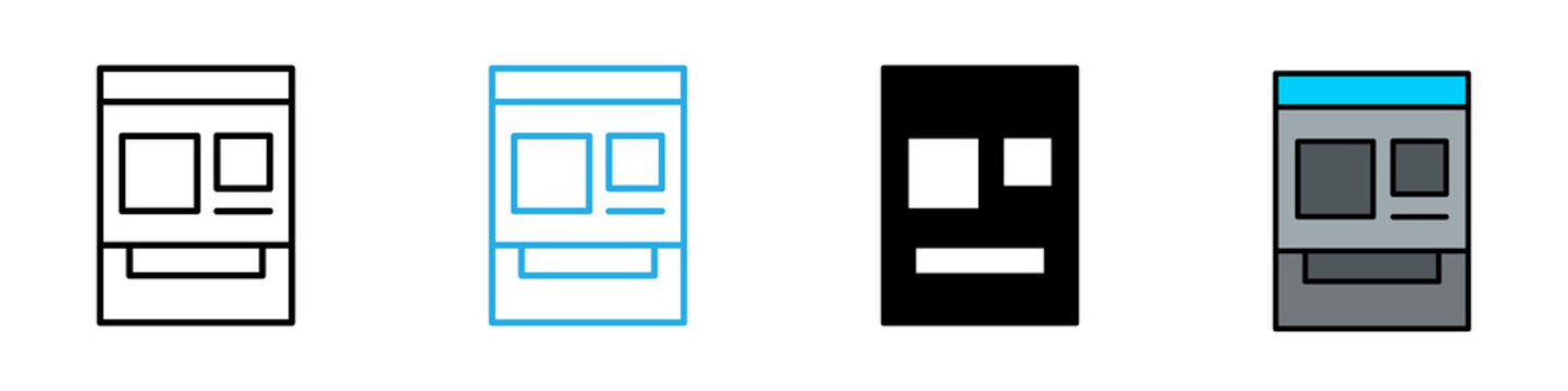  Ticket machine multi - style icon design concept