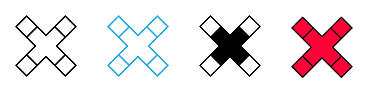  Railroad Crossing multi - style icon design concept