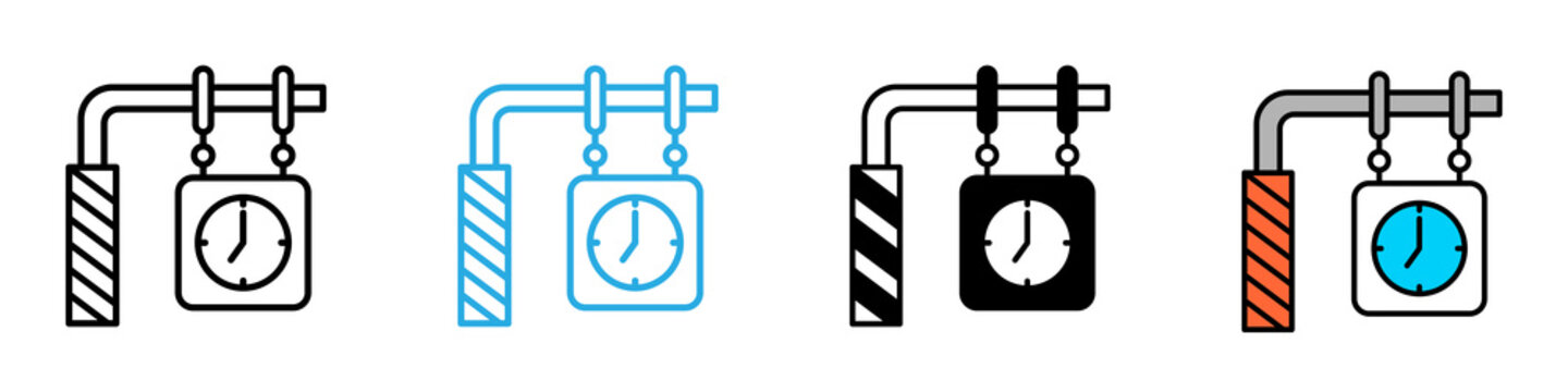 Time multi - style icon design concept