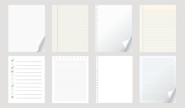 Notebook paper templates collection set