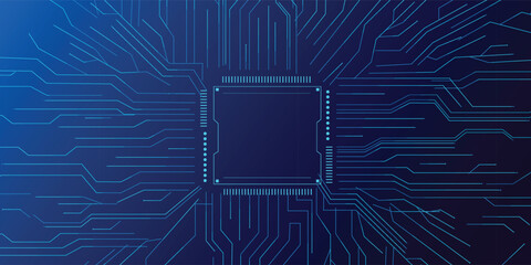 Artificial Intelligence AI Chip Processor Technology Background with Futuristic Digital Circuit Network eps 10 © MEDIA