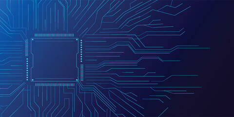 Artificial Intelligence AI Chip Processor Technology Background with Futuristic Digital Circuit Network eps 10 © MEDIA