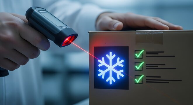 Optimizing cold chain logistics through advanced barcode scanning, ensuring precise inventory management and stringent quality control for temperature-sensitive goods