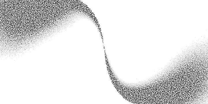 Abstract stippled wave background with dot pattern, halftone texture design isolated on white background