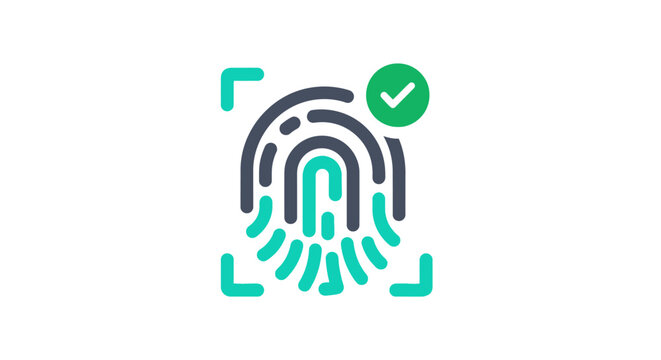 Fingerprint Scan Security Icon.