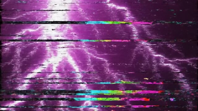 Retro color bars no signal screen with CRT scanlines