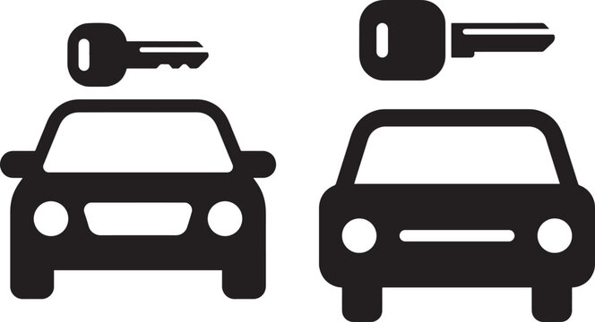 Car icons with keys symbolize vehicle access and ownership