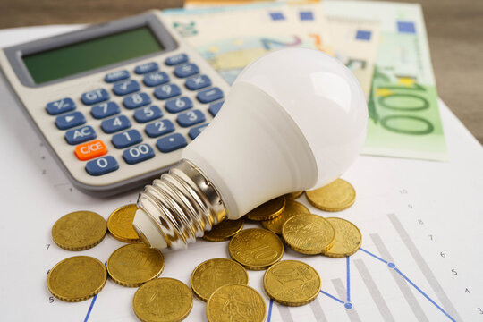 Cost of electric utilities with light bulb for payment.
