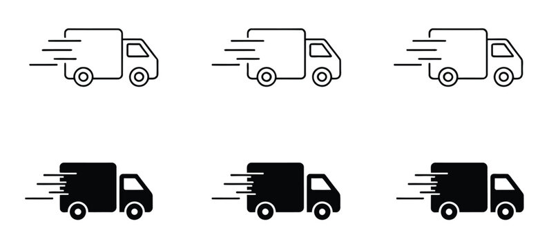 Delivery truck vector illustration featuring express shipping vehicle, logistics transport, and fast delivery service concept design.