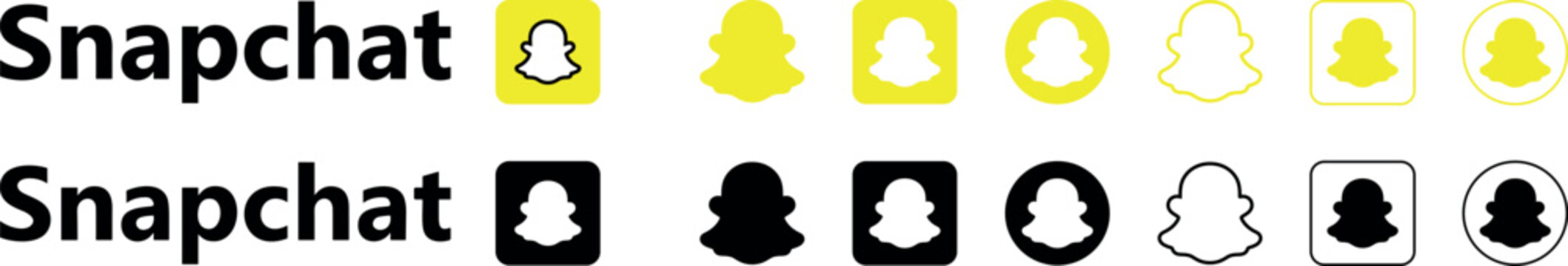 Vector illustration of snapchat icon set