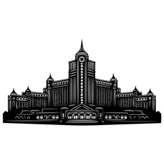 Fototapeta premium Grand luxury hotel building vector illustration