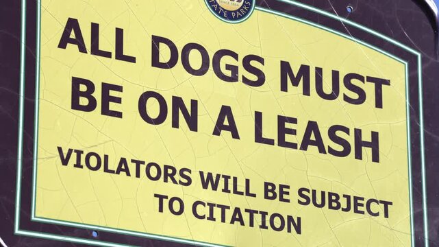 Yellow All Dogs Must Be On A Leash Sign