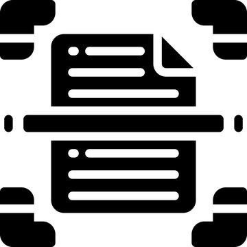 document scan glyph icon. Strong and solid vector icon for websites, mobile interfaces, presentations, and visual branding. High quality and easy to edit.