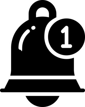 notification glyph icon. Strong and solid vector icon for websites, mobile interfaces, presentations, and visual branding. High quality and easy to edit.