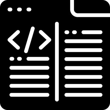 programmer glyph icon. Strong and solid vector icon for websites, mobile interfaces, presentations, and visual branding. High quality and easy to edit.