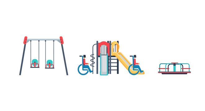 Colorful Playground Equipment Outdoors.